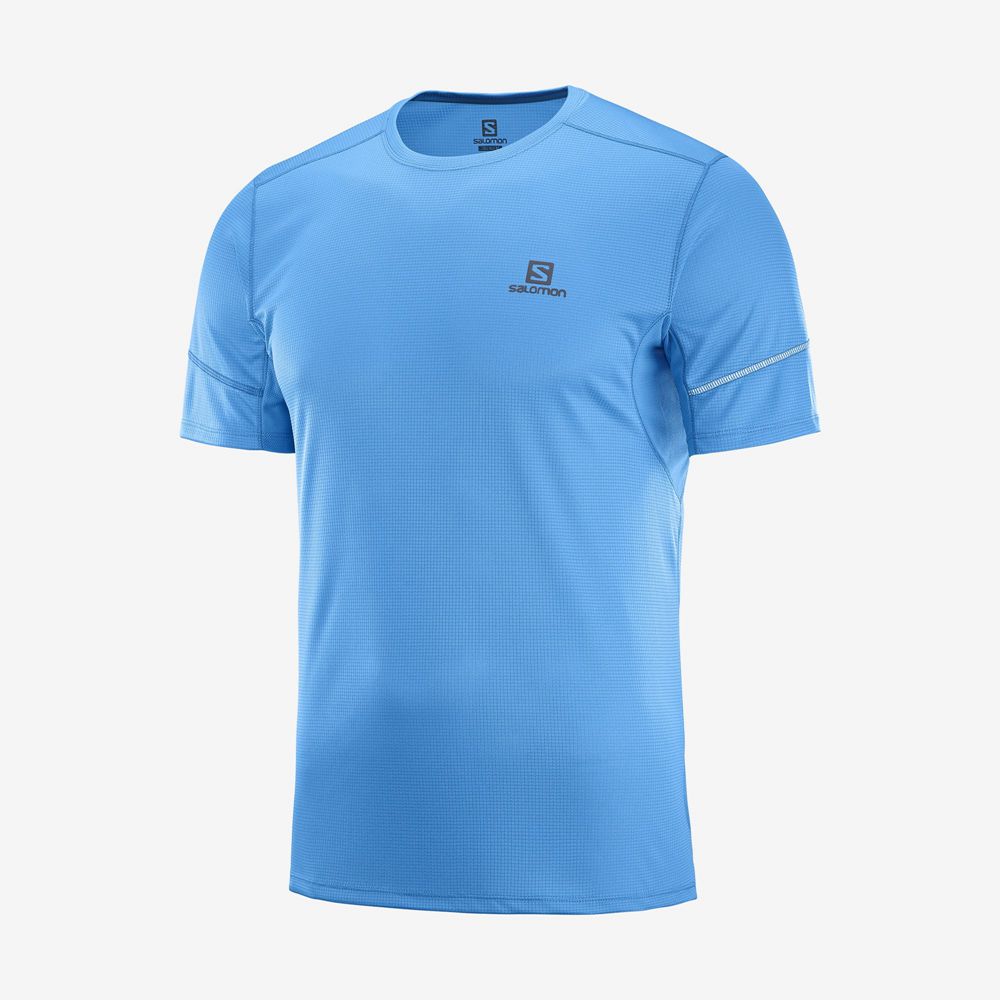 SALOMON AGILE Philippines - Men's Tops - Blue | 965812-VBG